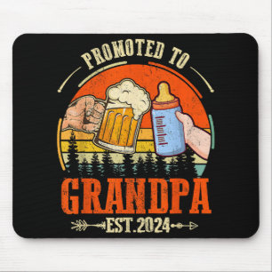 Främjad till Grandpa Est 2024 Retro Fars dag New Musmatta