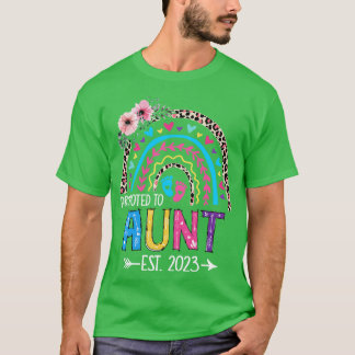 Främjad till Moster Est 2023 Leopard Rainbow Mor T Shirt