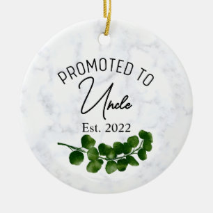 Främjad till onkel Ornament, tillkännagivande om G Julgransprydnad Keramik