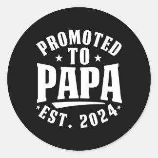 Främjad till Pappa 2024, första gången Pappa Runt Klistermärke