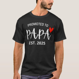 Främjad till Pappa Est. 2025 Fars dag T-shirt