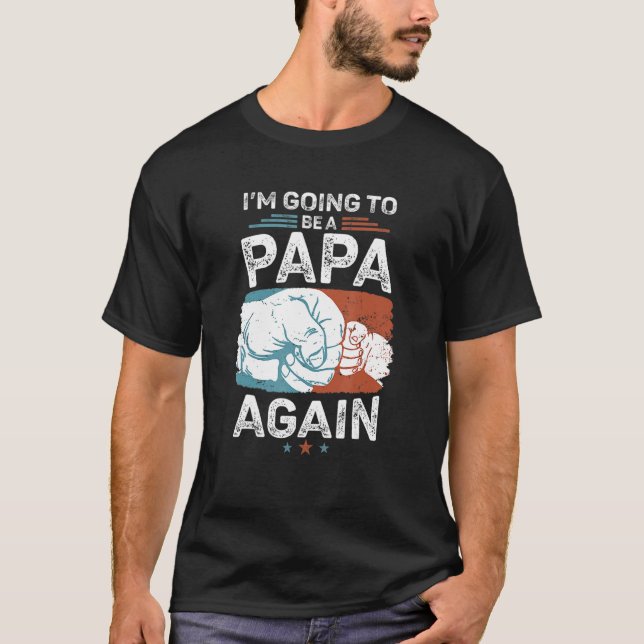 Främjad till Pappa igen Gravid Baby-meddelande T Shirt (Framsida)