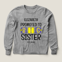 Främjad till storasyster namn lila gult under det 