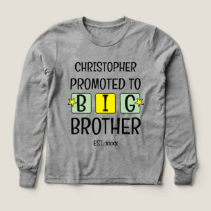 Främjad till storebror namn gröntens gult i fjol t shirt