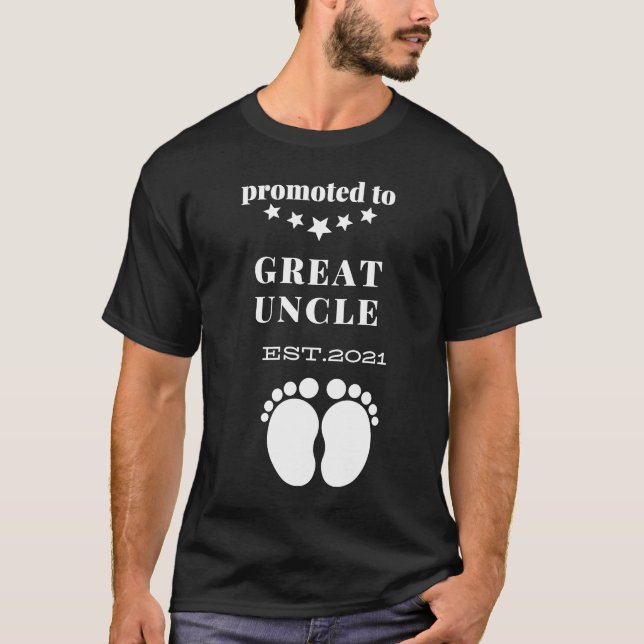 Främjad till Underbar farbror EST 2021 Graviditets T Shirt (Framsida)