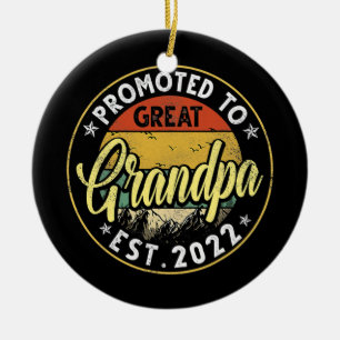 Främjad till Underbar farfar Est 2022 New Grandpa Julgransprydnad Keramik