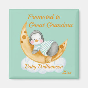 Främjad till Underbar Grandma Baby Penguin Magnet