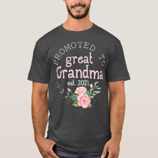 Främjad till Underbar Grandma Est 2021 Första gång T Shirt