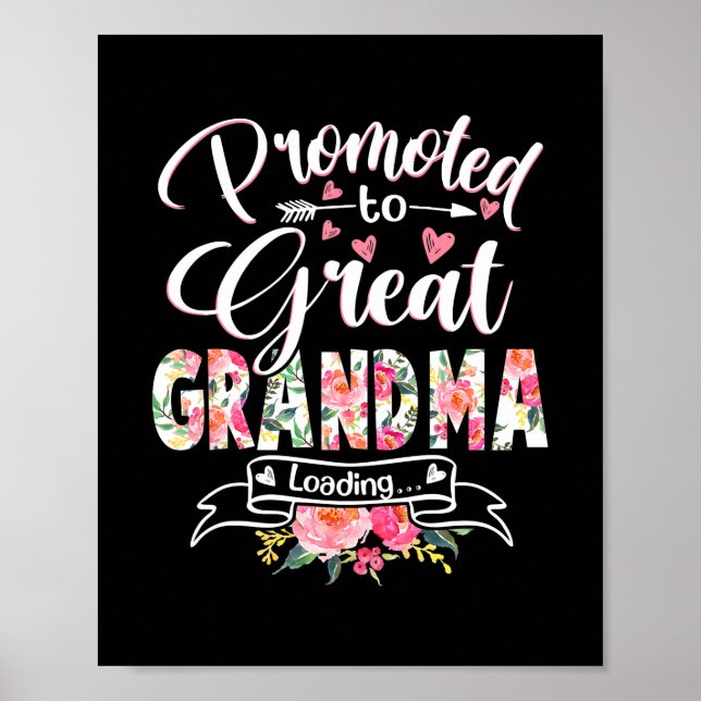 Främjad till Underbar Grandma Est 2022 Blommigt Fi Poster (Framsidan)