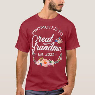 Främjad till Underbar Grandma Est 2022 Women Blomm T Shirt