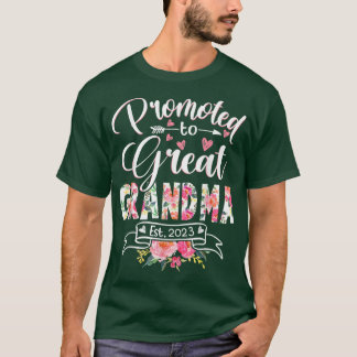 Främjad till Underbar Grandma Est 2023 Blommigt Fi T Shirt