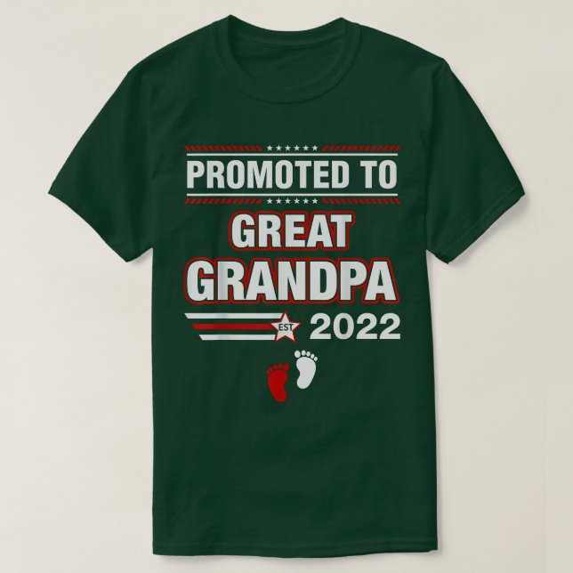 Främjad till Underbar Grandpa Est 2022 Manar Först T Shirt (Design framsida)