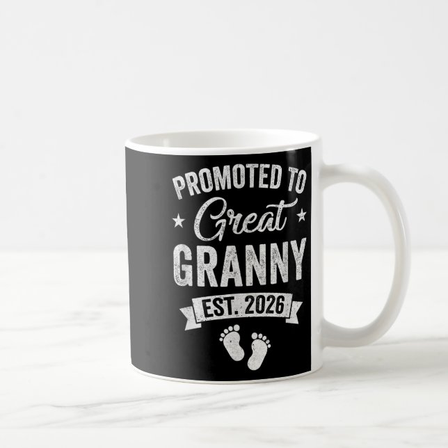 Främjad till Underbar Granny Est 2026 Gravid Annou Kaffemugg (Höger)