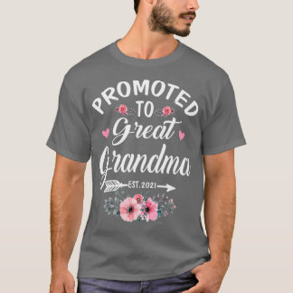 Främjad till Underbar mormor Est 2021-gåva T Shirt