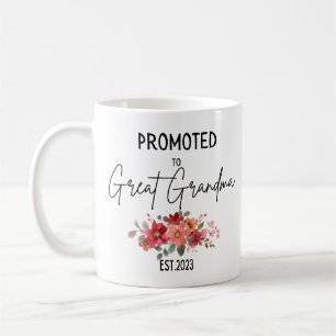 Främjad till Underbar mormor Est 2023, Underbar mo Kaffemugg