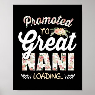 Främjad till Underbar Nani Est 2022 Blommigt Först Poster