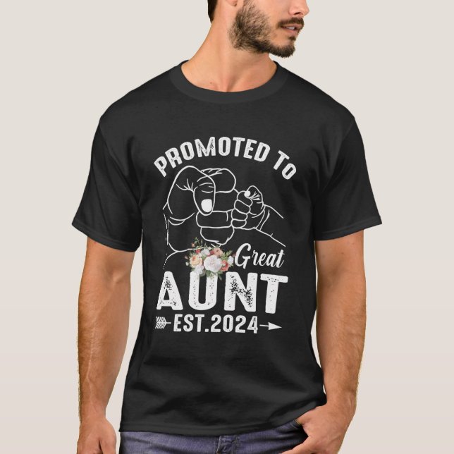 Främjad till Underbara Moster Est 2024 Funny Mors  T Shirt (Framsida)