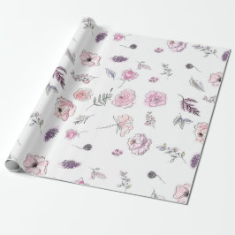 Främjande av bohemisk Chic Blommigt Boho Girl Rosa Presentpapper
