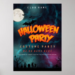 Främjande av klubben Zombie graveyard costume part Poster