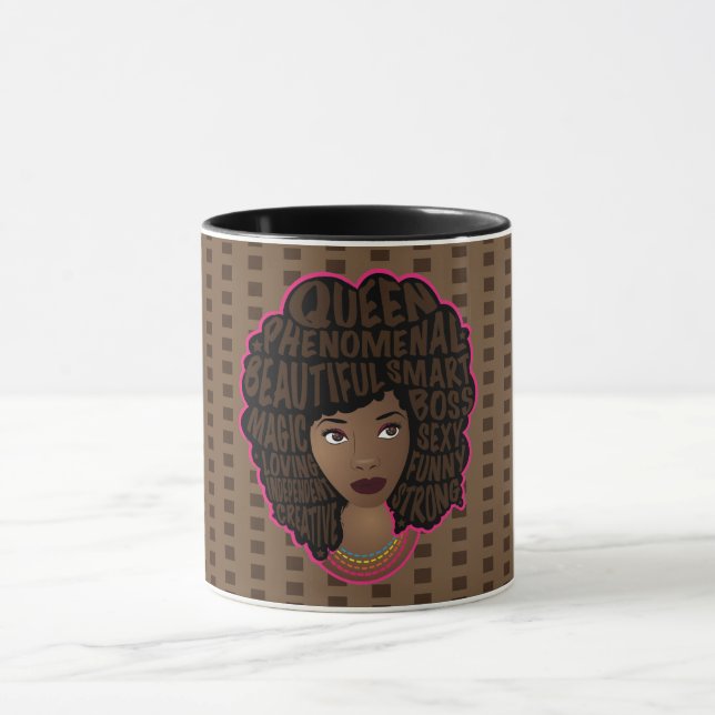 Främjande av kvinnor | Polka Dot | Brun Mugg (Center)