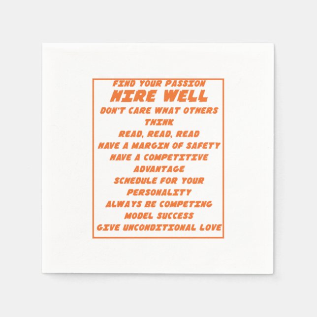 Främjande av livslärdomar inspirerande motivation pappersservett (Framsidan)