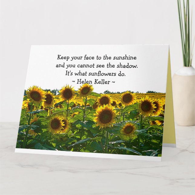 Främjande av solrosblommor Fält Kort (Framsida)