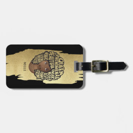 Främjande av svarta kvinnor, Naturhår, Guld Black Bagagebricka