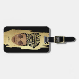 Främjande av svarta kvinnor, Naturhår, Guld Black Bagagebricka