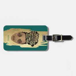 Främjande av svarta kvinnor, Naturhår, Guld Grönte Bagagebricka