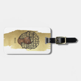 Främjande av svarta kvinnor, Naturhår, Guld White Bagagebricka