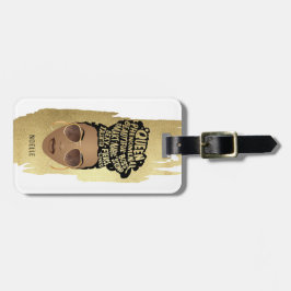 Främjande av svarta kvinnor, Naturhår, Guld White Bagagebricka