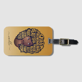 Främjande av svarta kvinnor, Naturhåret Gult Guld Bagagebricka