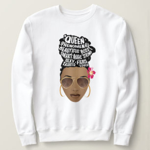 Främjande av svarta kvinnor, naturlig hårbun, blom t shirt