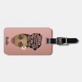 Främjande av svarta kvinnor, naturlig hårbun, Rosa Bagagebricka