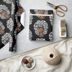 Främjande av svarta kvinnor, natursköna svarta presentpapper