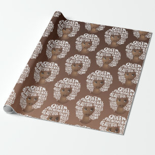 Främjande av svarta kvinnor, naturskött brun presentpapper