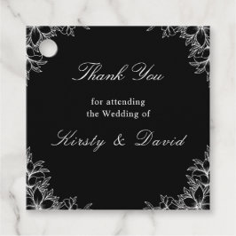 Främjande av vit Ornate Blommigt-Märkre Gåvor Etiketter