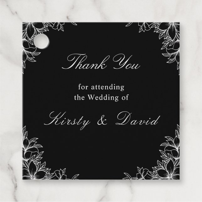 Främjande av vit Ornate Blommigt-Märkre Gåvor Etiketter (Framsida)