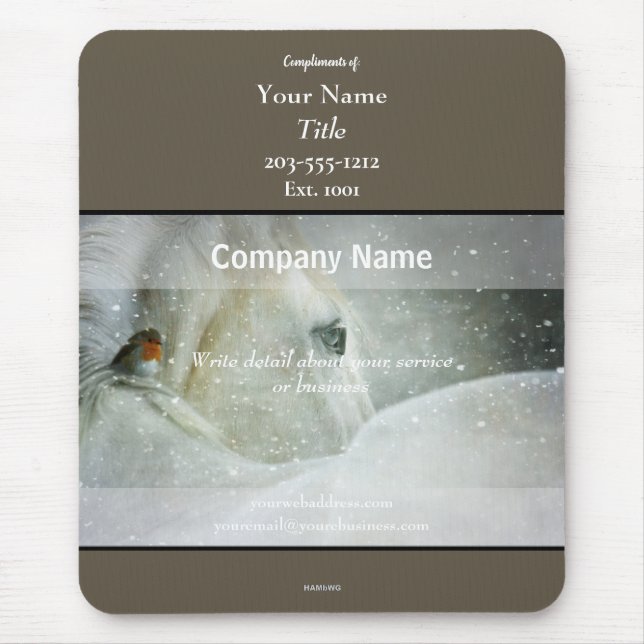 Främjande Mousepad Horse Theme - HAMbyWG Musmatta (Framsidan)