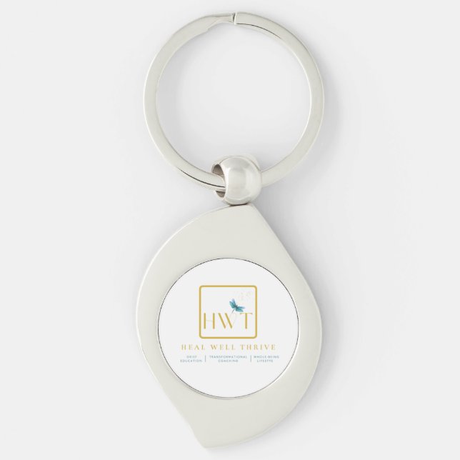 Främjande och support av inspiration swirl silverfärgad nyckelring (Framsidan)