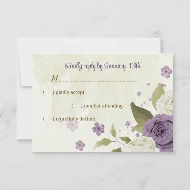 Framkalla vita blommor, grönaktigt bröllop OSA kort (Framsida)