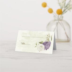 Framkalla vita blommor, grönaktigt bröllop placeringskort