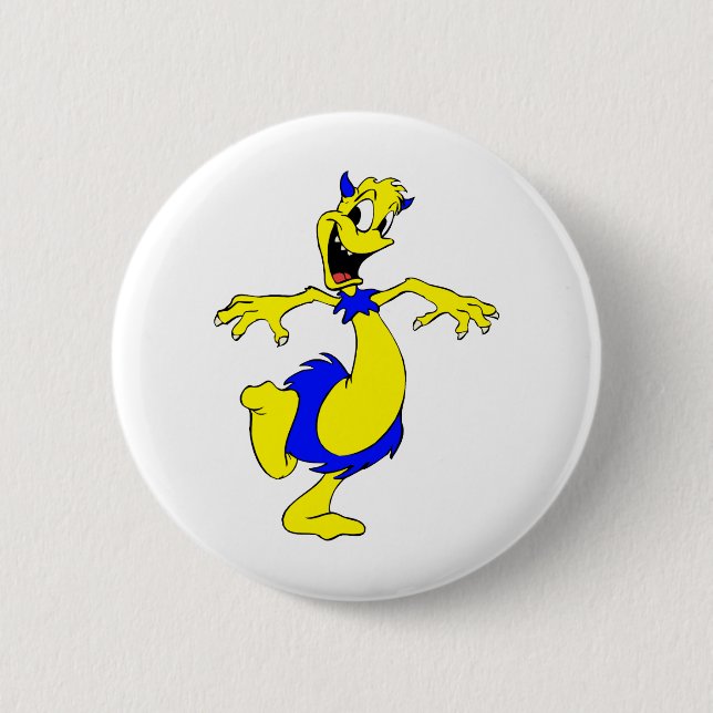 Främling i hårigkjol knapp (Framsida)