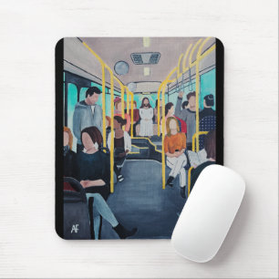 Främling på bussen Målning av Alfred Fox Musmatta