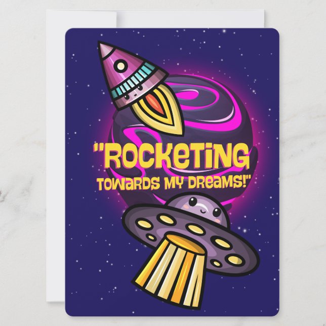 FRÄMLING, UNIVERSUM, RYMDFAKTYG, PLANET OCH RYMDFA JULKORT (Framsida)