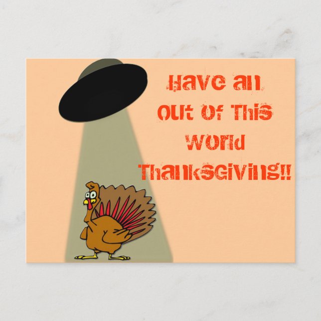 Främling ut ur denna världsthanksgiving! helg vykort (Framsida)