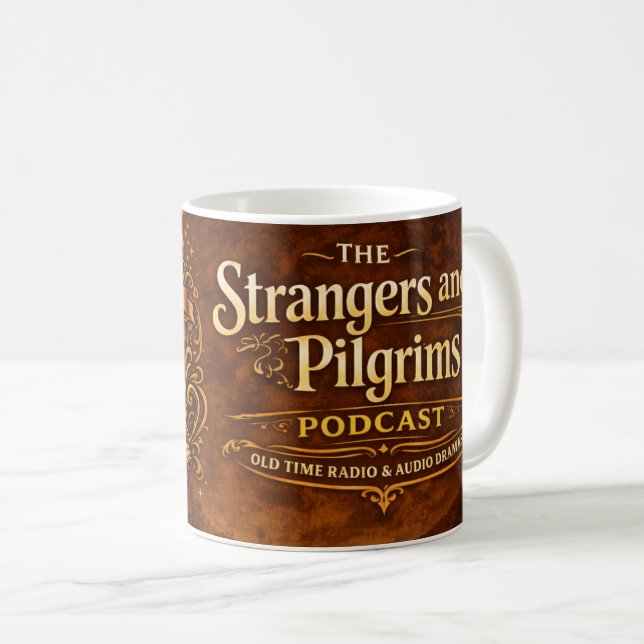 Främlingar och pilgrimer-podcast kaffemugg (Framsida höger)
