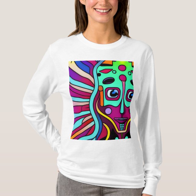 främmande änglarkvinna sicodelico t shirt (Framsida)