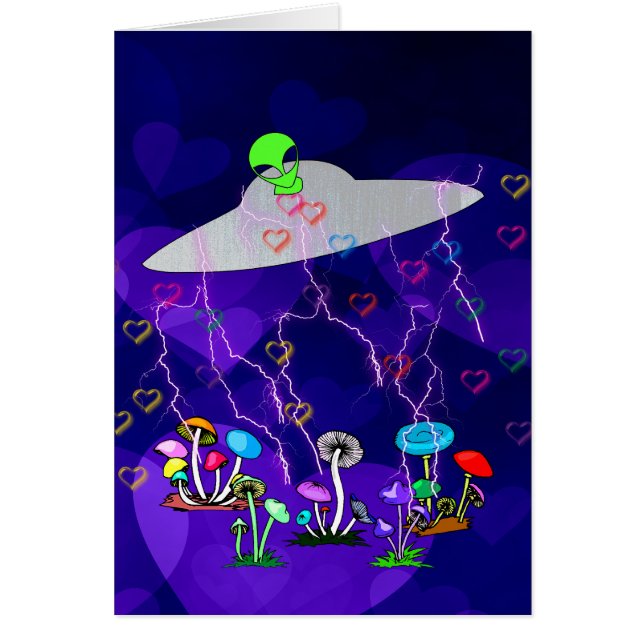 Främmande besökare hälsningskort (Framsidan)