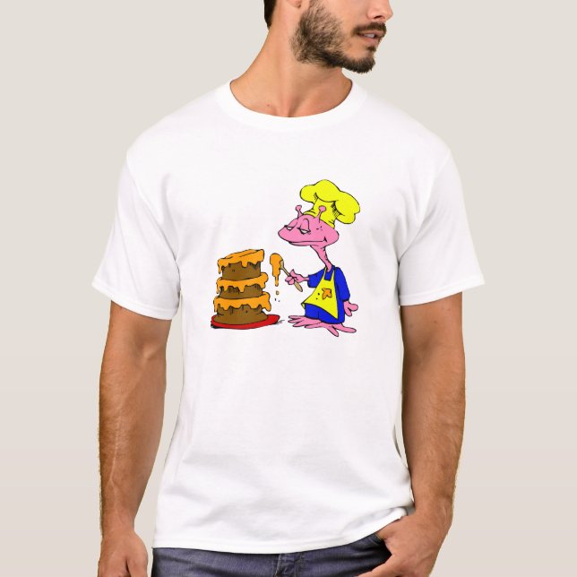 Främmande glasyr på kakatårta t-shirt (Framsida)